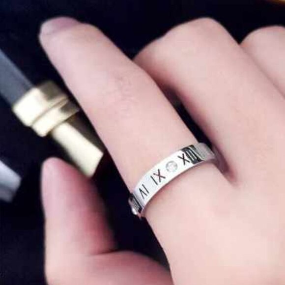 Silver Roman Numeral Ring - Picture 2 of 3